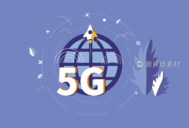 5G and earth and rocket
